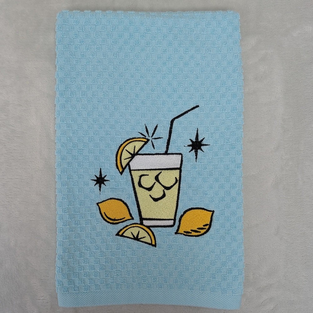 Retro Lemonade Atomic Mid Century Modern 1950's Kitchen Bath Bar Hand Towel